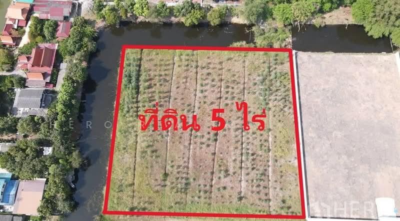 Aerial photograph of the 5-rai plot, boundary marked in red